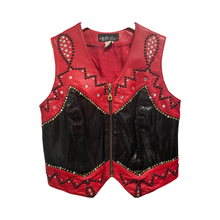 Load image into Gallery viewer, 1980S STUD JEWEL LEATHER WAISTCOAT
