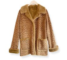 Load image into Gallery viewer, LEOPARD FAUX SUEDE/FUR COAT C1990S
