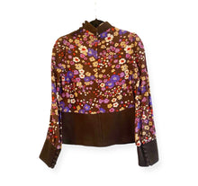 Load image into Gallery viewer, 1970S FLORAL &amp; BROWN BLOUSE
