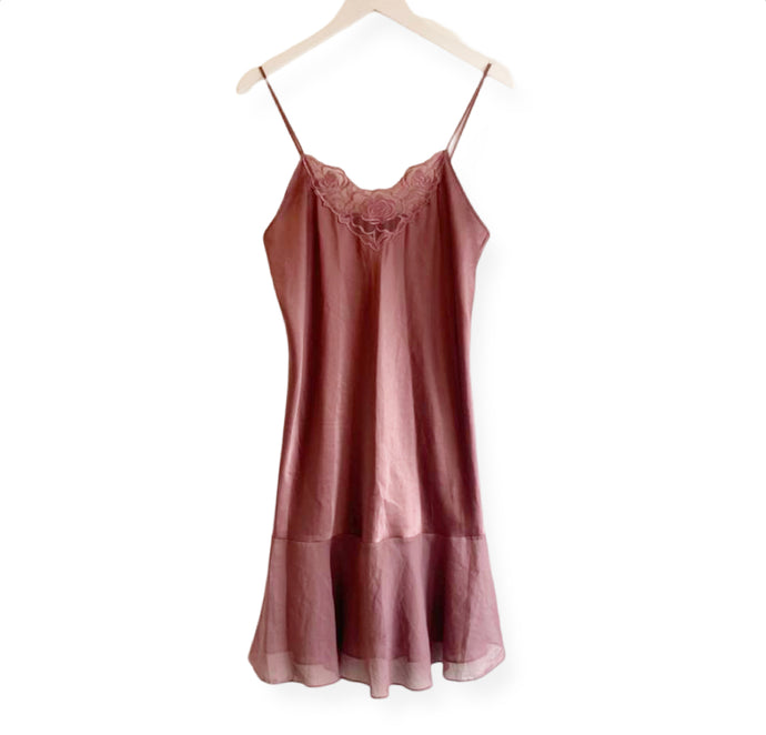 1980S/90S BERRY LACE SLIP DRESS