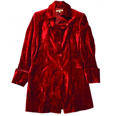 VINTAGE KATHARINE HAMNETT RED VELVET COAT – limegreenbow