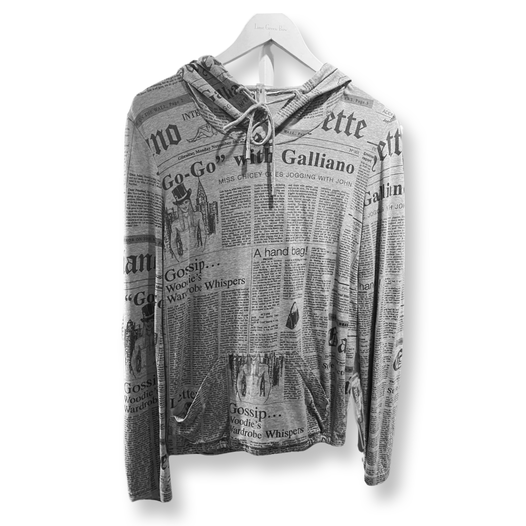 MID 2000S GALLIANO NEWSPAPER HOODIE – limegreenbow