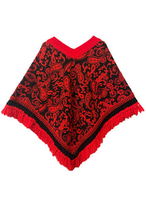 1970S RED PONCHO